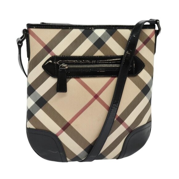 BURBERRY Nova Check Shoulder Bag PVC Beige Auth 126048 - Picture 1 of 16